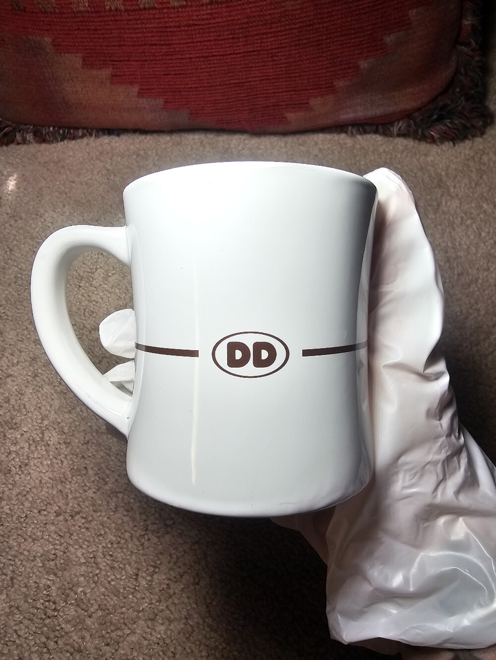 2011 Dunkin Donuts Coffee Mug Diner Style Ceramic Cup DD 12 oz Retro Heavy